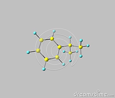 Cumene molecule isolated on grey Stock Photo
