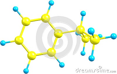 Cumene molecule isolated on white Stock Photo