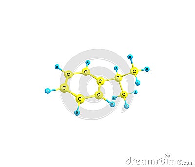 Cumene molecule isolated on white Stock Photo