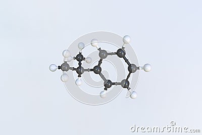 Cumene molecule made with balls, isolated molecular model. 3D rendering Stock Photo