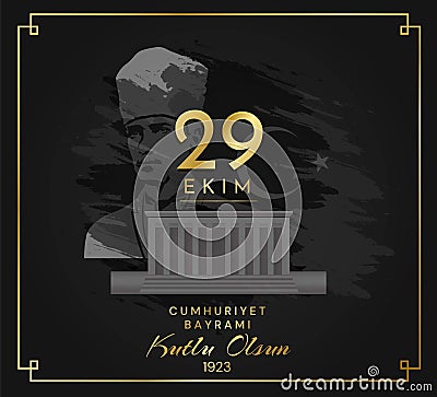 Cumhuriyet Bayrami banner Vector Illustration