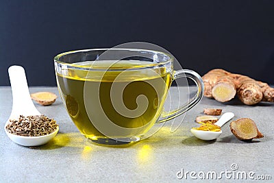 Cumin or Jeera tea Stock Photo