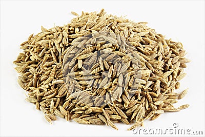 Cumin seeds-spice. Caraway fruits-spicy sharp taste and aroma. Popular in the confectionery industry in cooking, as spices, Stock Photo