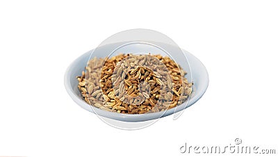 Cumin on white background, spice of asia food Stock Photo