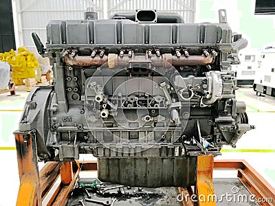 Cummins Engine Assembly Progress 2 Stock Photo