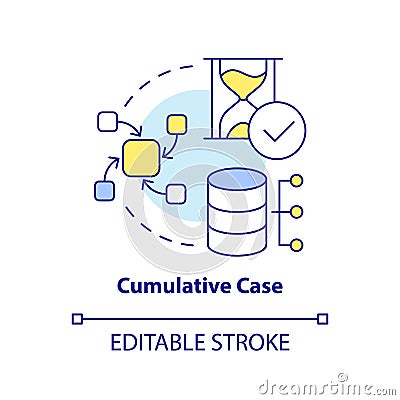 Cumulative case concept icon Vector Illustration