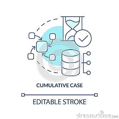 Cumulative case turquoise concept icon Vector Illustration