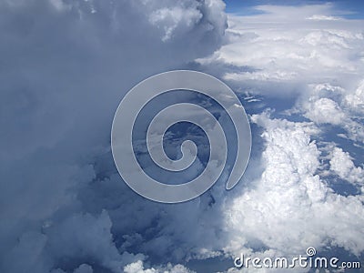 Cumulonimbus puffy clouds Stock Photo