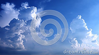 Cumulus and cirrus could in skies bright blue nice color on afte Stock Photo