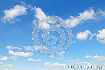cumulus clouds in the blue sky Stock Photo
