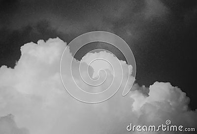 Cumulus clouds vintage black and white effects background wallpaper. Stock Photo