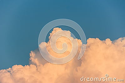 Cumulus congestus cloud on a blue sky. Stock Photo