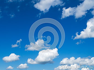 Beautiful cumulus humilis clouds on a sunny day Stock Photo