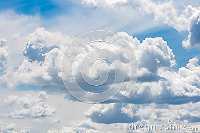 Cumulus of irregular clouds making their way after a storm Stock Photo
