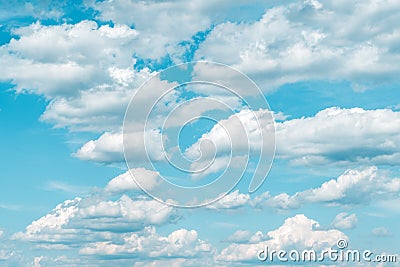 Cumulus white clouds at blue sky in spring as background Stock Photo