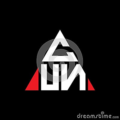 CUN triangle letter logo design with triangle shape. CUN triangle logo design monogram. CUN triangle vector logo template with red Vector Illustration