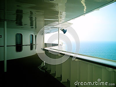 Cunard ocean liner Queen Mary 2 QM2 forward observation deck Stock Photo