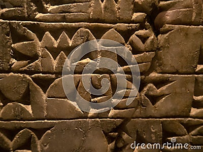 Cuneiform writing assyria babylonia sumer detail Editorial Stock Photo