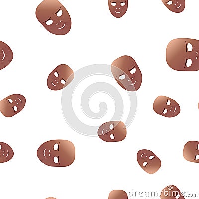 Cunning theatrical mask seamless pattern Vector Illustration