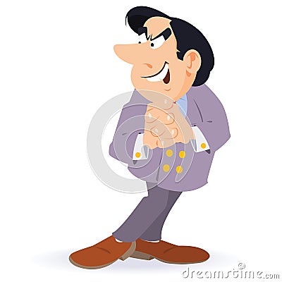 Cunning and treacherous businessman. Illustration for internet and mobile website Vector Illustration