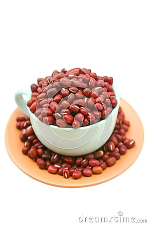 Cup of Adzuki Beans Stock Photo
