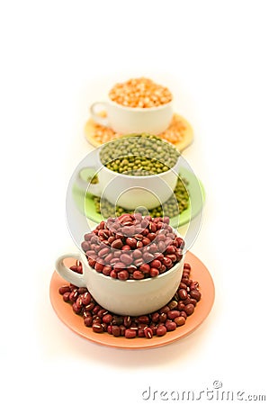 Cup of Adzuki Beans Stock Photo