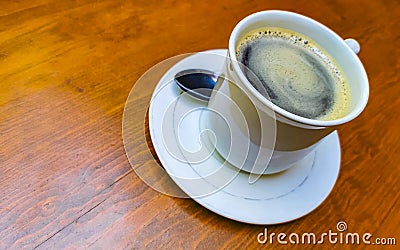 Cup of americano black coffee in restaurant Mexico Stock Photo