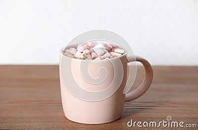 Cup of aromatic cacao with marshmallows Stock Photo