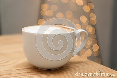 Cup of aromatic cacao on table Stock Photo