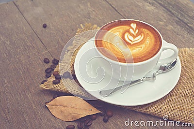 A Cup of art latte coffee Stock Photo