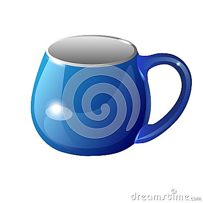 A cup of blue color. Color vector illustratio Vector Illustration