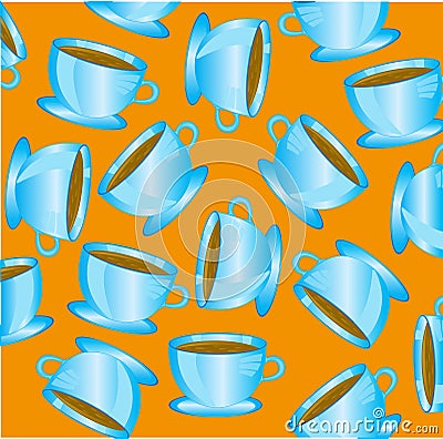 Cup blue with drink Vector Illustration