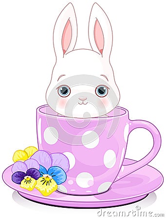 Cup Bunny Vector Illustration