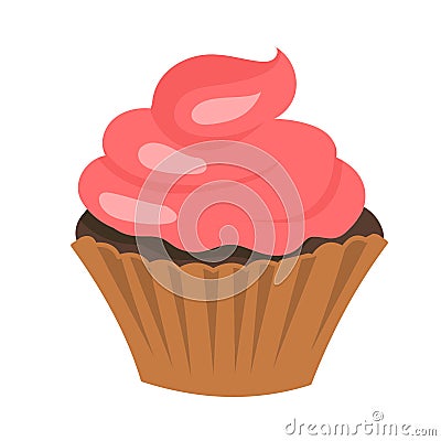 Cup cake pink vector illustration Vector Illustration