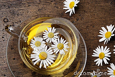 A cup of camomile tea Stock Photo