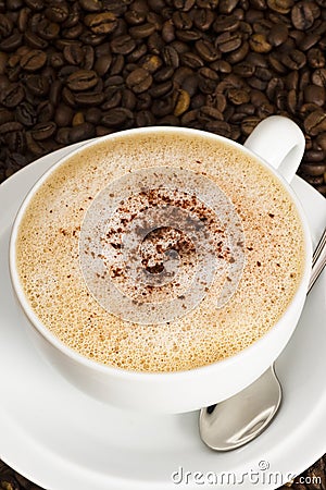 A cup of cappuccino coffee Stock Photo