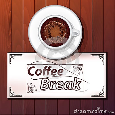 Cup of cappuccino, coffee break Vector Illustration