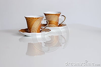 Cup for coffee and beans Stock Photo