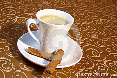 Cup of coffee brown background Stock Photo