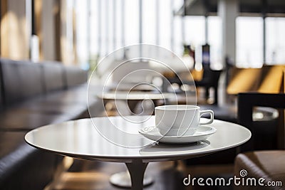 Cup of coffee cafe interior Stock Photo