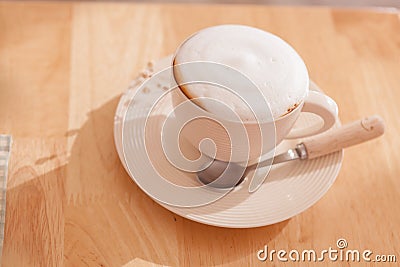 Cup of coffee cappuccino art Stock Photo