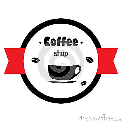 Cup of coffee with coffe beans vector illustration Vector Illustration