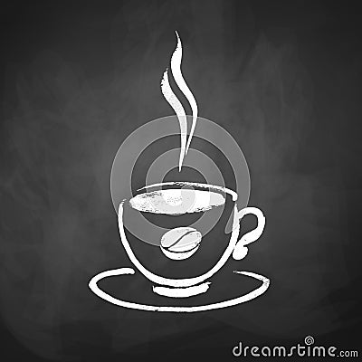 A cup of coffee with coffee bean Vector Illustration