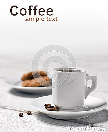 Cup of coffee and cookies Stock Photo