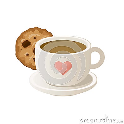 Cup of coffee with cookies. Vector illustration Vector Illustration