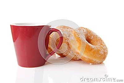 Cup of coffee and donuts Stock Photo