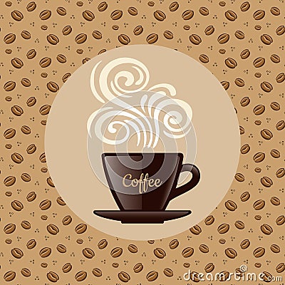 Cup of coffee with floral design elements. Vector illustration Vector Illustration