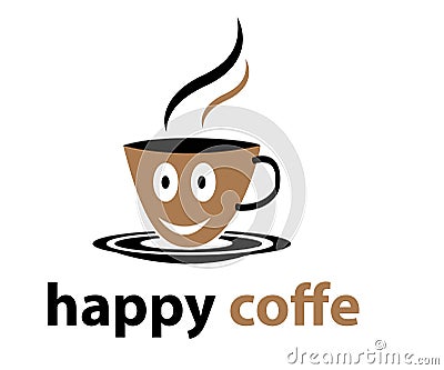 A cup of coffee gives happiness Vector Illustration