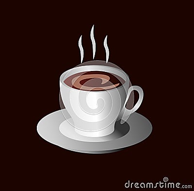 A cup of coffee illustration. A cup of chocolate milk illustration. Vector Illustration