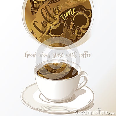 Cup of coffee latte Vector Illustration